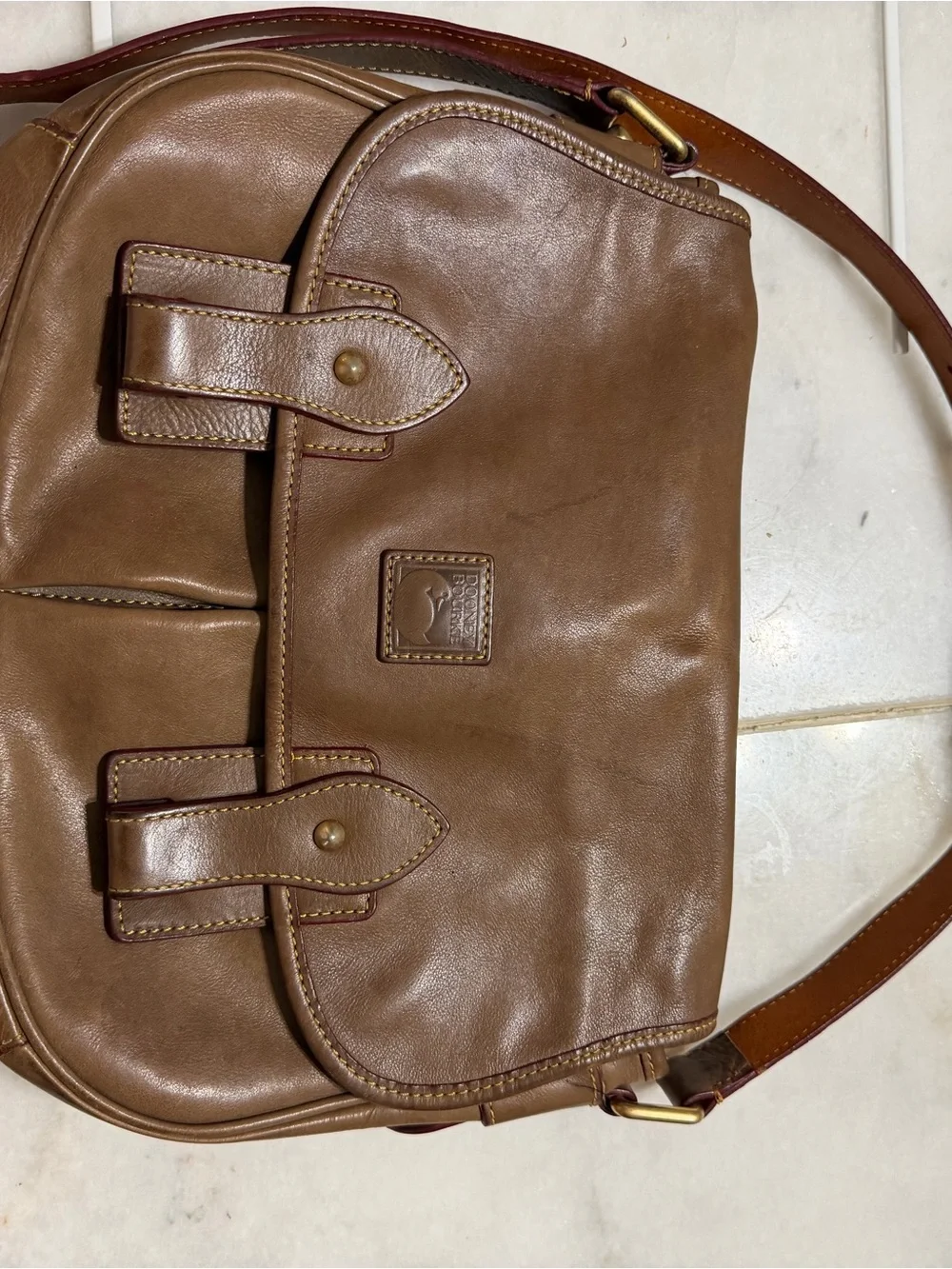 Dooney & Bourke Brown Leather Shoulder Hobo Bag